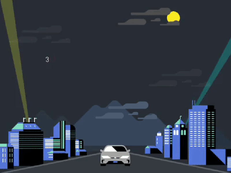 Animated visual for Uber New Year Eye celebration